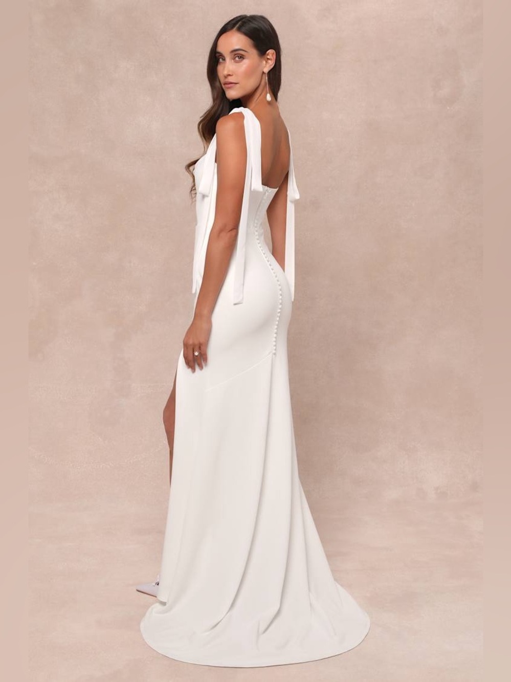 NWT Lulus Splendid Love White Bustier Tie-Strap Mermaid Wedding Dress XL